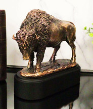 Southwestern Plains Grazing American Bison Buffalo Figurine With Trophy base - £47.15 GBP