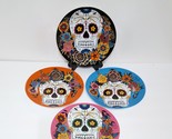 NEW RARE Williams Sonoma Set of 4 Day of the Dead Salad Plates 8 1/4&quot; Po... - $79.99