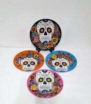 NEW RARE Williams Sonoma Set of 4 Day of the Dead Salad Plates 8 1/4&quot; Po... - £63.94 GBP