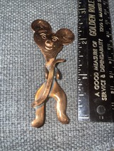 Mid Century Copper Mouse Jewelry Pin Unsigned - $7.70