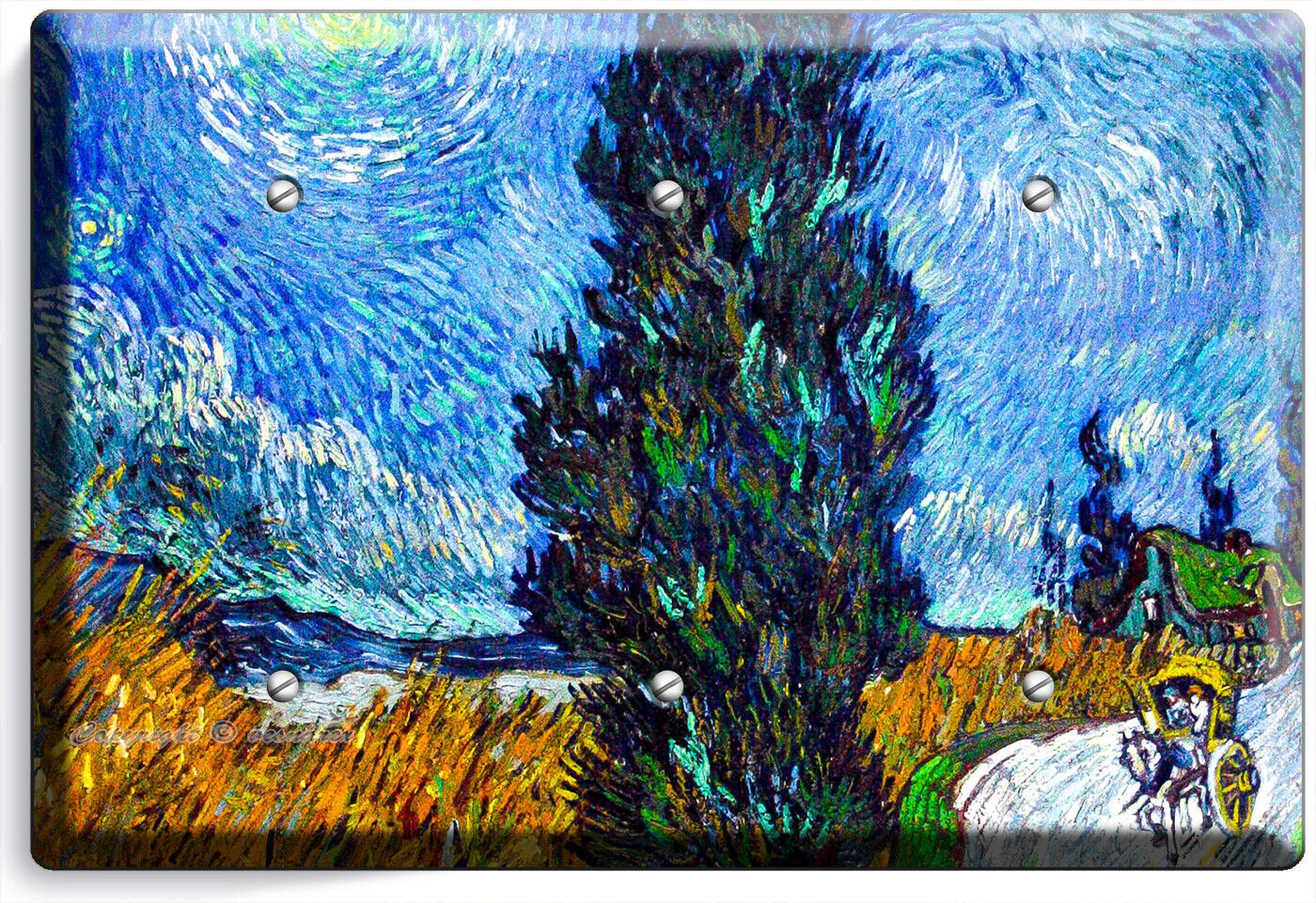 VAN GOGH PROVIDENCE COUNTRY ROAD BY NIGHT LIGHTSWITCH OUTLET WALL PLATE ROOM ART Item image 3