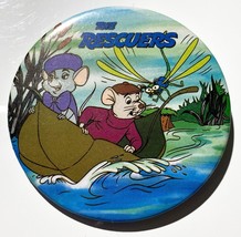 Vintage Pinback Button The Rescuers Movie Walt Disney Animation Badge - £7.89 GBP