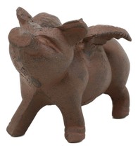 Cast Iron Whimsical Flying Pig Angel Decorative Statue Heirloom Vintage ... - $26.99