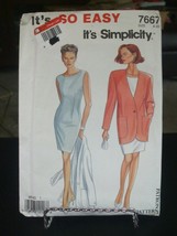 Simplicity 7667 Misses Jacket &amp; Dress Pattern - Size 8-18 Bust 31.5 to 40 - £8.27 GBP