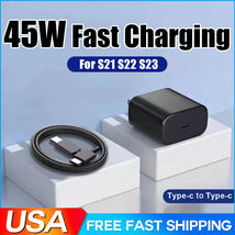 45W Type C USB-C Super Fast Wall PD Charger Cable For Samsung Galaxy S20 S21 S23 - £13.36 GBP