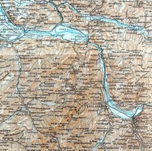 Map Sallanches Bonneville Southern France Rare 1914 Lithograph WW1 Era WHBS - £47.44 GBP