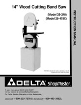 Delta 28-248 28-475X 14&quot; Wood Cutting Band Saw Instruction Manual - £15.12 GBP