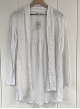 New! J. Jill Love Linen Sweater Sz Small Open Front Cardigan White Thin Knit - £26.93 GBP