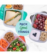Lunch boxes - Bento Snack Boxes Reusable 3-Compartment Food Containers S... - £18.08 GBP