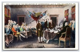 Sigining of the Declaration of Independence Philadelphia PA UNP WB Postcard Z10 - £2.30 GBP