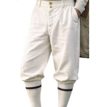 VTG 1930s–40s Textured Cotton Golf Knickers Ivory Button Fly Plus Fours S - $138.55