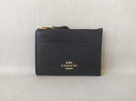 Coach Mini Skinny ID zip Card Case in cross grain Leather T / 9167 - $68.42
