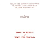 Geology and Ground-Water Resources of Western and Southern Judith Basin,... - $24.89