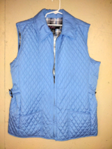 Peck and Peck Size L Ladies Light Quilted Blue Vest Spring Summer Winter or Fall - £10.38 GBP