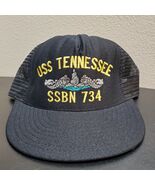 New Vintage USS TENNESSEE SSBN 734 Submarine Black Snapback Mesh Navy Ha... - $459.56 MXN