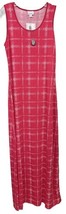 NWT Lularoe Medium Hot Pink &amp; White Plaid Dani Long Column Tank Dress - $39.59
