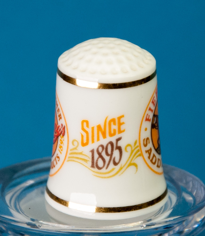 Franklin Mint Country Store Thimble Fiebing's Saddle Soap Advertising Porcelain Item image 2