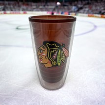 NHL Chicago Blackhawks Tervis Tumbler 16 oz Brown Amber Hot Cold Travel Cup USA - £9.59 GBP