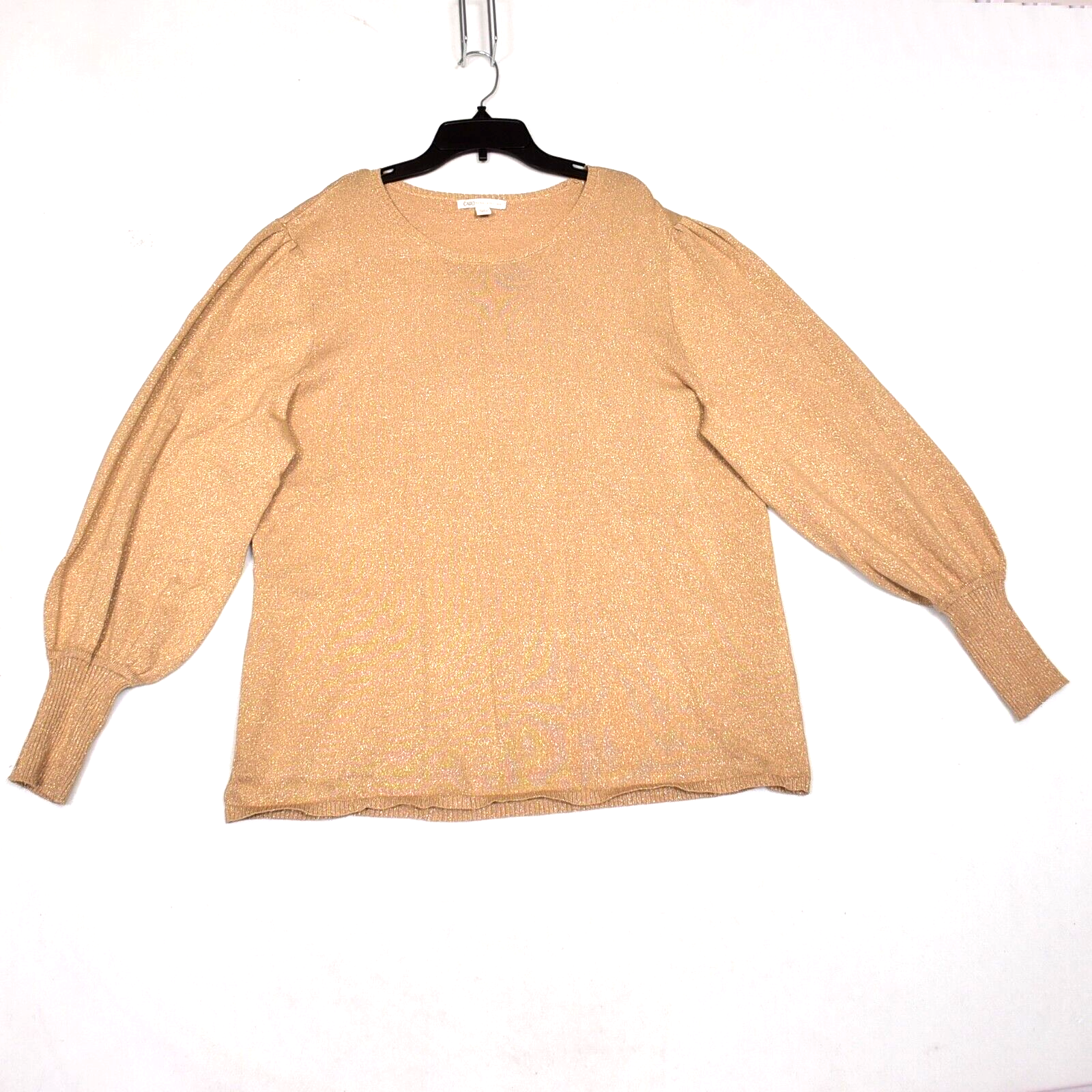 Cato Women&#39;s Sweater Gold Bishop Sleeves Size 14/16W - $12.46