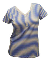 Charter Club Ladies Womens Sleepshirt Blue Stripe Short-Sleeve Size S Pe... - £19.74 GBP