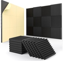The 12 Pack Of Self-Adhesive Acoustic Panels Measures 1&quot; X 12&quot; X 12&quot; And - £25.88 GBP