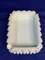Fenton Milk Glass Hobnail 4 1/4” Square Ashtray - Has Some Staining From Use - £10.95 GBP