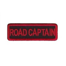 Road Captain Red On Black Embroidered Patch - £19.97 GBP