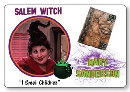 MARY SANDERSON Witch Hocus Pocus Name Badge Halloween Costume Prop pin fastener - £12.78 GBP