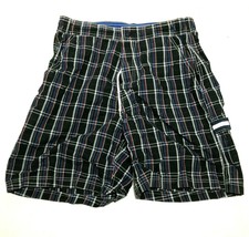 Tommy Hilfiger Swim Trunks Shorts Mens S Green Plaid Pockets Drawstring - £14.88 GBP