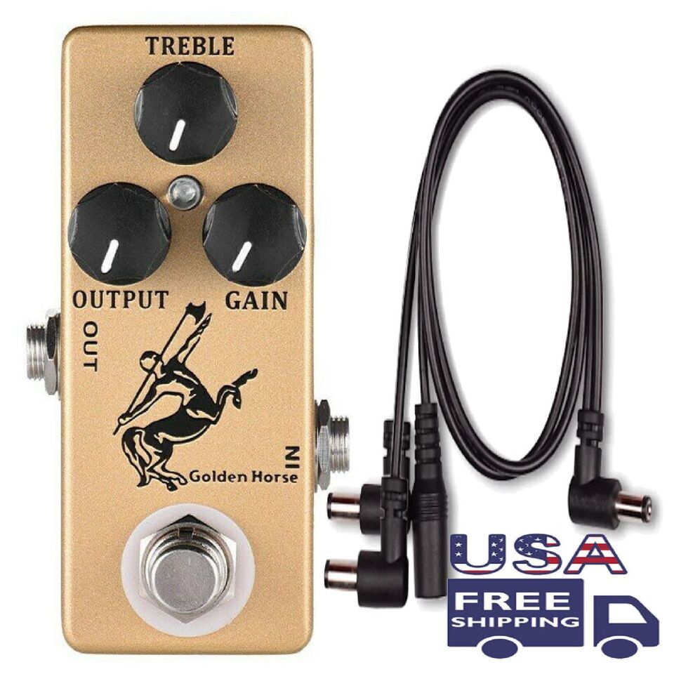 Mosky Golden Horse Overdrive Boost + PDC-3 Cable Guitar Effect Pedal Tru... - $32.80