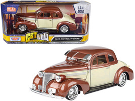 1939 Chevrolet Coupe Lowrider Beige and Brown Metallic &quot;Get Low&quot; Series 1/24 ... - £32.84 GBP