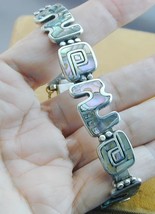 Early Los Castillo Mosaico Azteca Sterling Inlaid Abalone Bracelet Gorgeous - £235.81 GBP