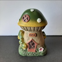 Fairy Garden Forest Figurine Mushroom Enchanted Fairy Cottage House 4.5&quot; Green - £5.57 GBP