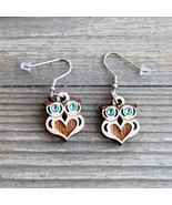 Wooden Earrings Owl with crystal, Unique gifts for women, Wooden Jewelry - $36.83 CAD
