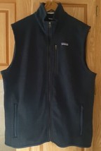 Patagonia Blue Full Zip Fleece Outdoors Warm Men&#39;s Vest XL Company Logo U1 - £31.64 GBP