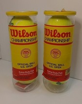 Vintage Wilson Championship Tennis Balls (2) Two Sealed Cans Extra Duty Felt - £31.63 GBP