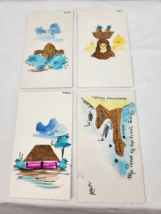 Vintage 4 Postcards HAND-PAINTED ART CARDS -  HAITIAN FOLK ART Really Ni... - £11.62 GBP