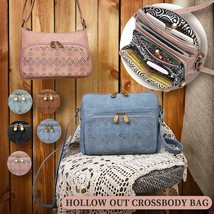 Hollowing Out Crossbody Bag Women Retro Fashion Shoulder Bags Shopping Cosmetics - £45.52 GBP