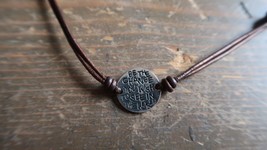 Vintage Leather Sterling Silver BE THE CHANGE.. IN THE WORLD Bracelet 7.... - £23.48 GBP