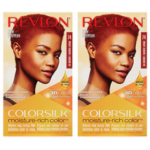 Pack of (2) New Revlon Colorsilk Moisture Rich Hair Color, Bright Auburn [74] - £12.55 GBP