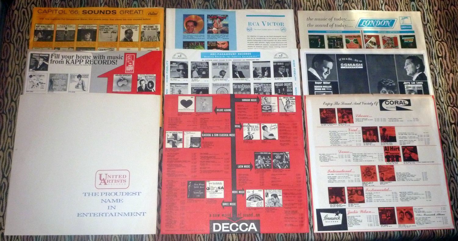 All Different & Rare! - (9) Vintage 12" LP Record Inner Sleeves #2 +2 Free - $15.75