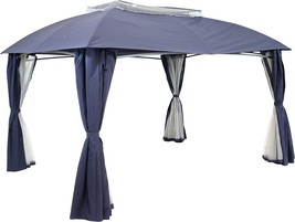 Sunnydaze 10X13 Foot Soft-Top Rectangle Patio Gazebo With Screens And, O... - £383.20 GBP