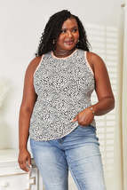 Double Take Printed Round Neck Tank - $15.29