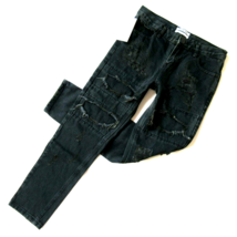 NWT One Teaspoon Awesome Baggies in Fox Black Destroyed Straight Jeans 26 - £32.50 GBP