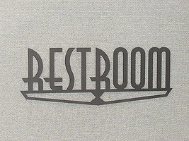 Restroom Door Sign Wood 9&quot; Art Deco Style - £12.02 GBP