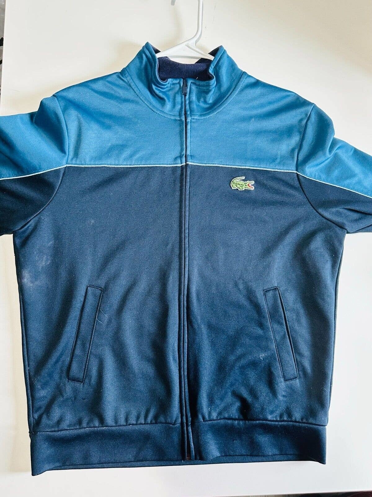 Primary image for Lacoste Track Jacket Men Blue Full Zip Long Sleeve High-Neck size Large