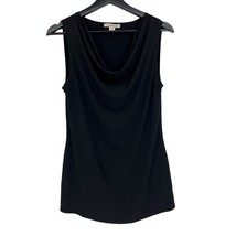 Coldwater Creek top small womens black sleeveless drape collar shirt  - $11.88