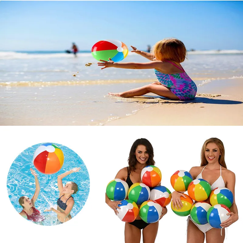 3Pcs Colorful Inflatable Beach Ball Toy Swimming Pool Game Outdoor Children Pool - £9.51 GBP+