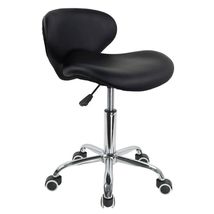 Ergonomic PU Leather Rolling Stool with Adjustable Height and Modern Shell - $83.75