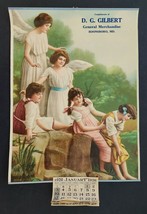 1926 Vintage Guardian Angel Wall Calendar Boonsboro Md D G Gilbert Gen Merch - £69.55 GBP